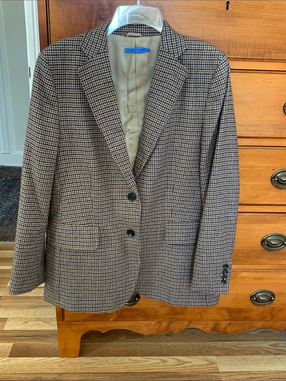 Classic Women’s Tweed Blazer - Brown Houndstooth